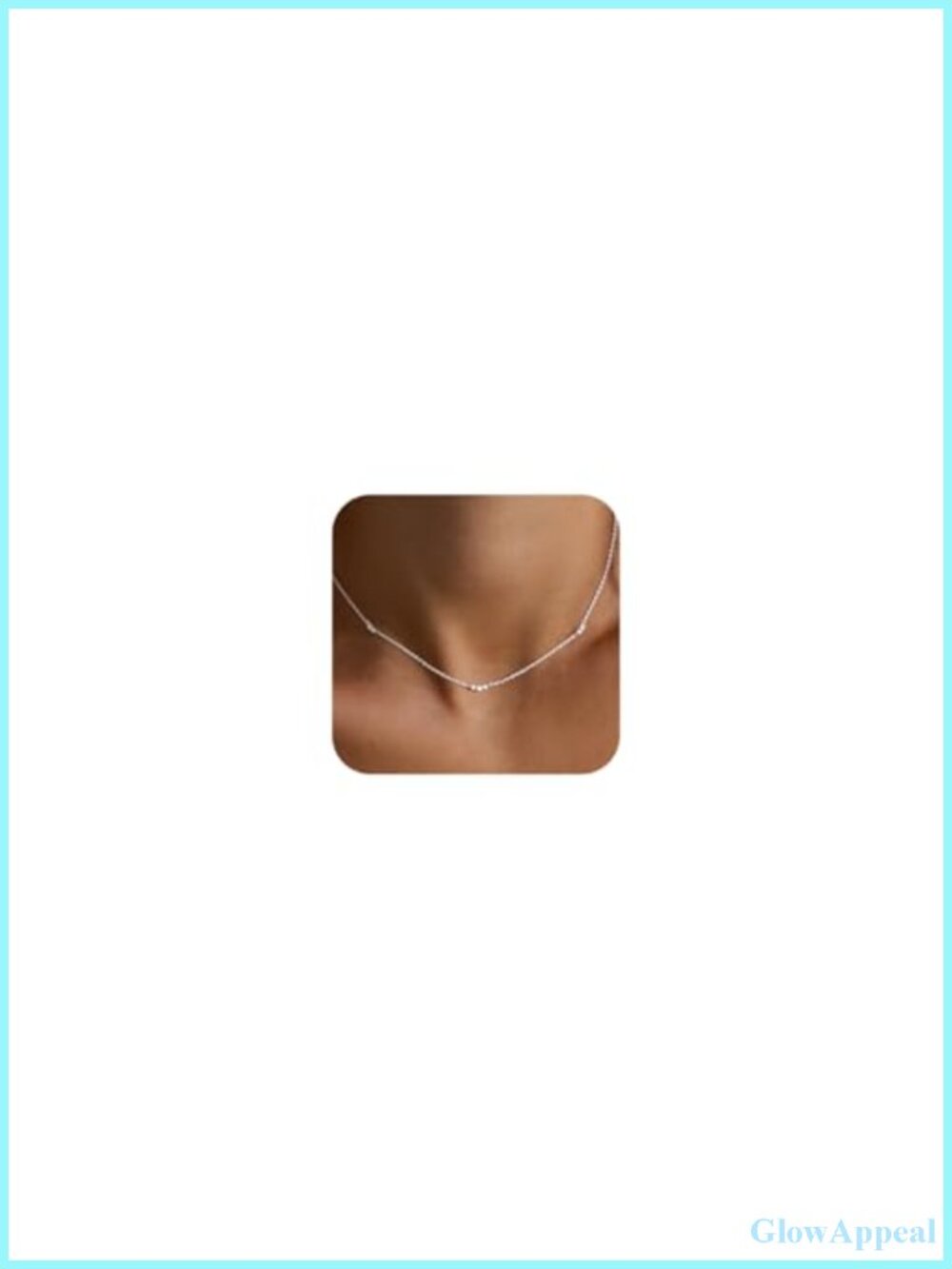 Dainty Gold Plated CZ Chain Necklace Adjustable Layering Non Tarnish
